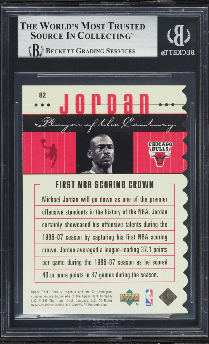 1999 Upper Deck Century Legends Collection Michael Jordan /100 #82 BGS 8.5 NM-MT+