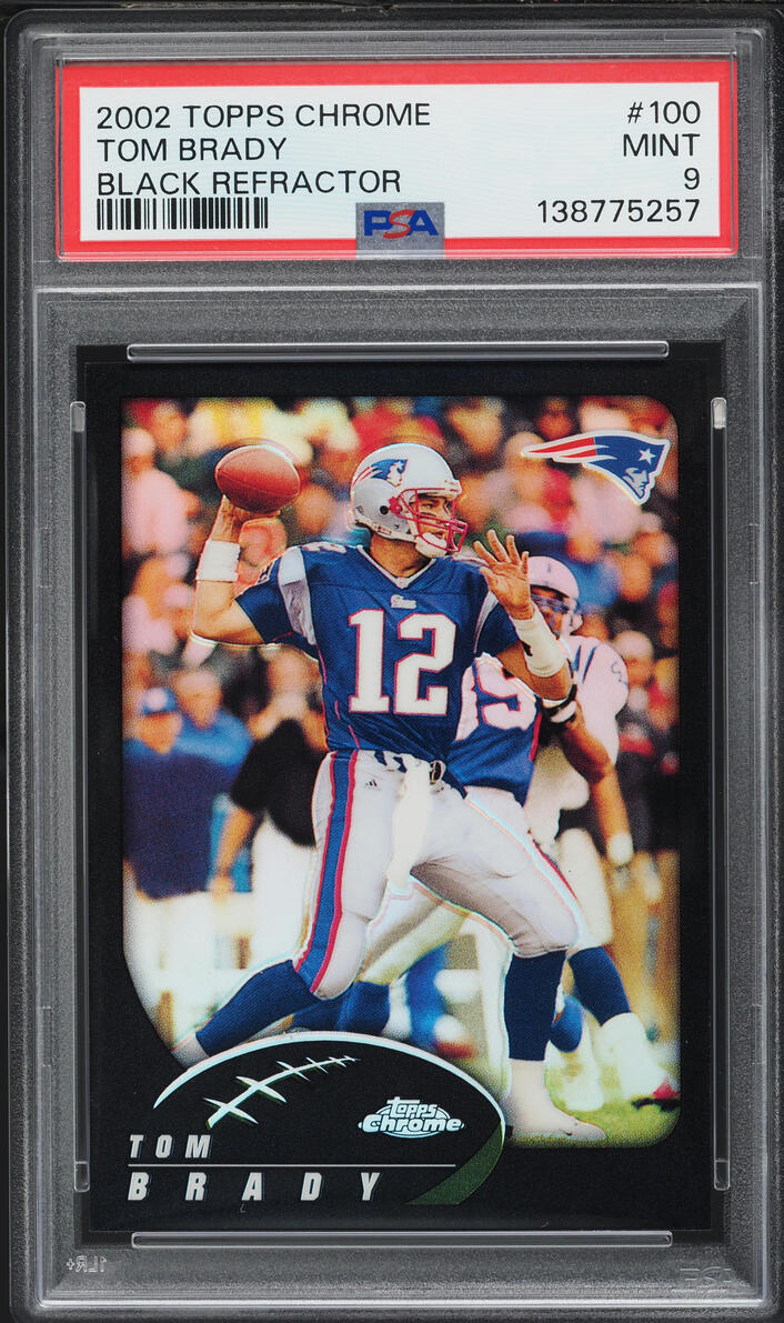 2002 Topps Chrome Black Refractor Tom Brady /599 #100 PSA 9 MINT