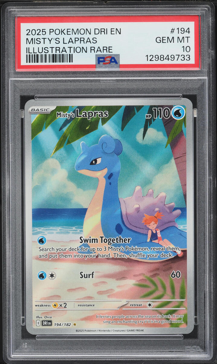 2025 Pokemon Scarlet & Violet Destined Rivals IR Misty's Lapras #194 PSA 10 GEM MINT