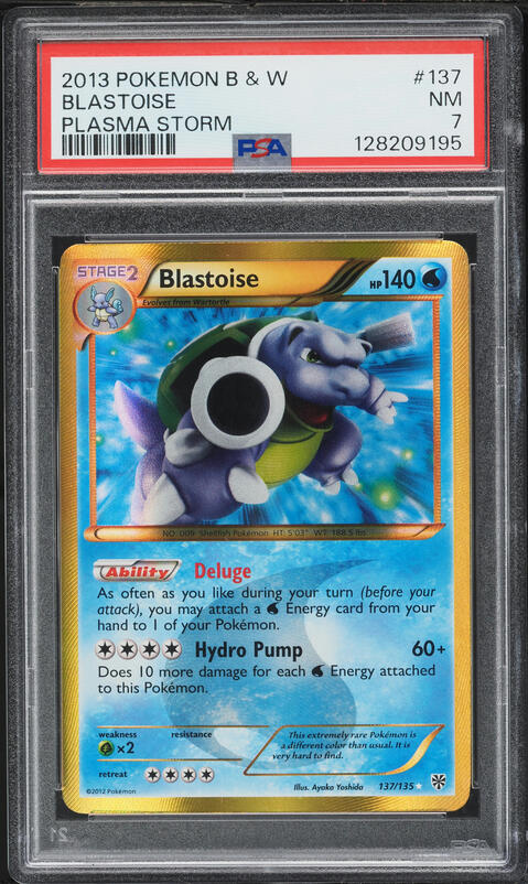 2013 Pokemon Black & White Plasma Storm SEC Blastoise #137 PSA 7 NRMT