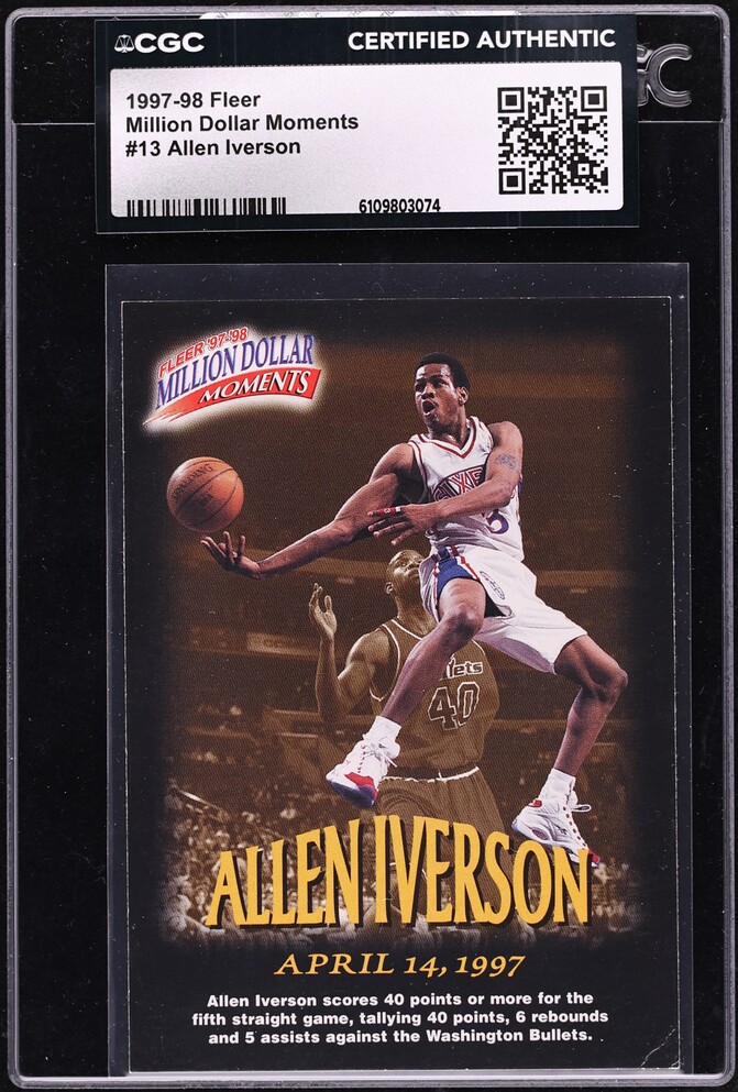 1997 Fleer Million Dollar Moments Allen Iverson #13 CGC AUTH on
