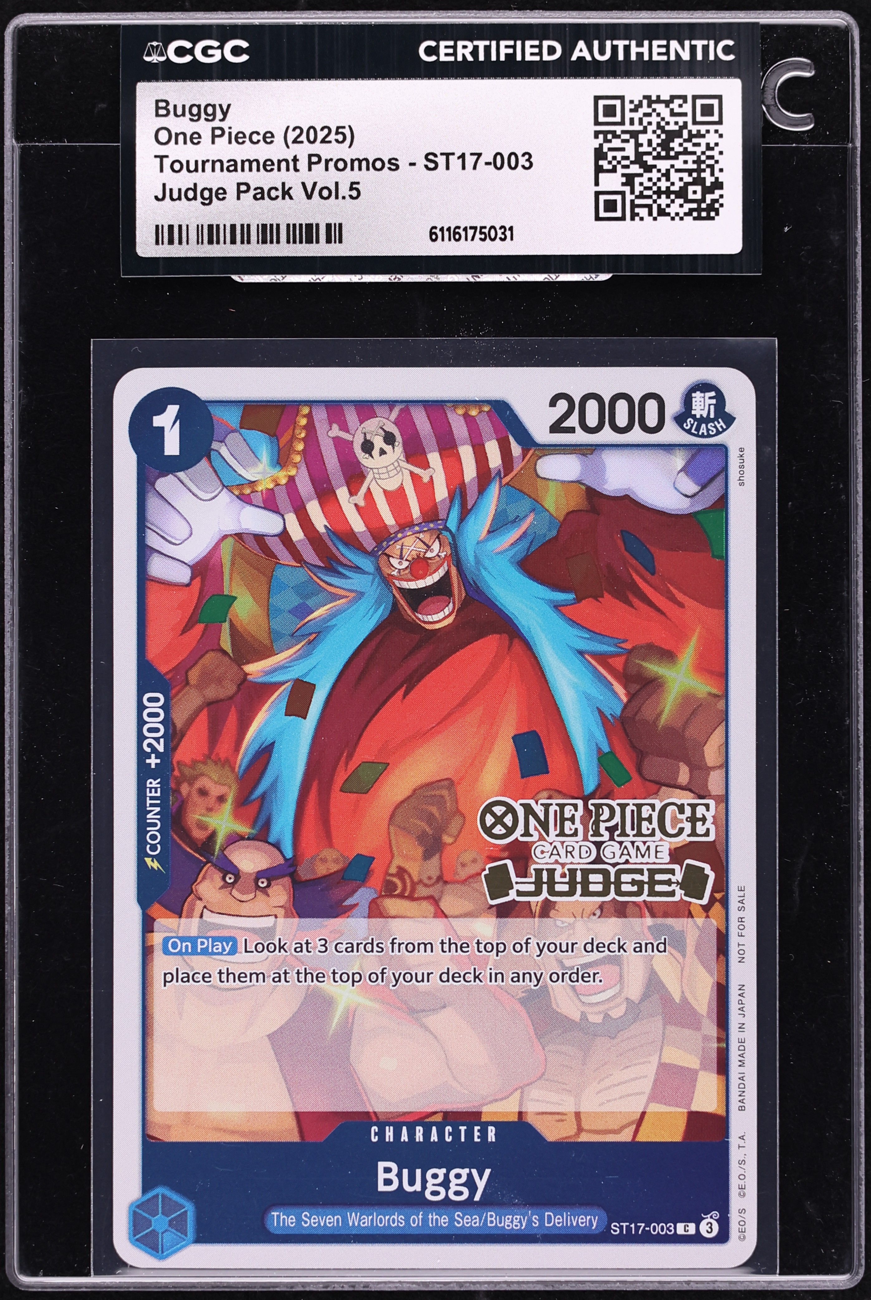 2025 One Piece Tournament Promo Judge Pack Vol 5 Buggy #ST17-003