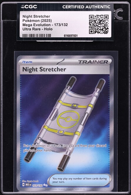 2025 Pokemon Mega Evolution Full Art Night Stretcher #173 CGC AUTH on Fanatics Collect 2025 Pokemon Mega Evolution Full Art Night Stretcher #173 CGC AUTH on Fanatics Collect