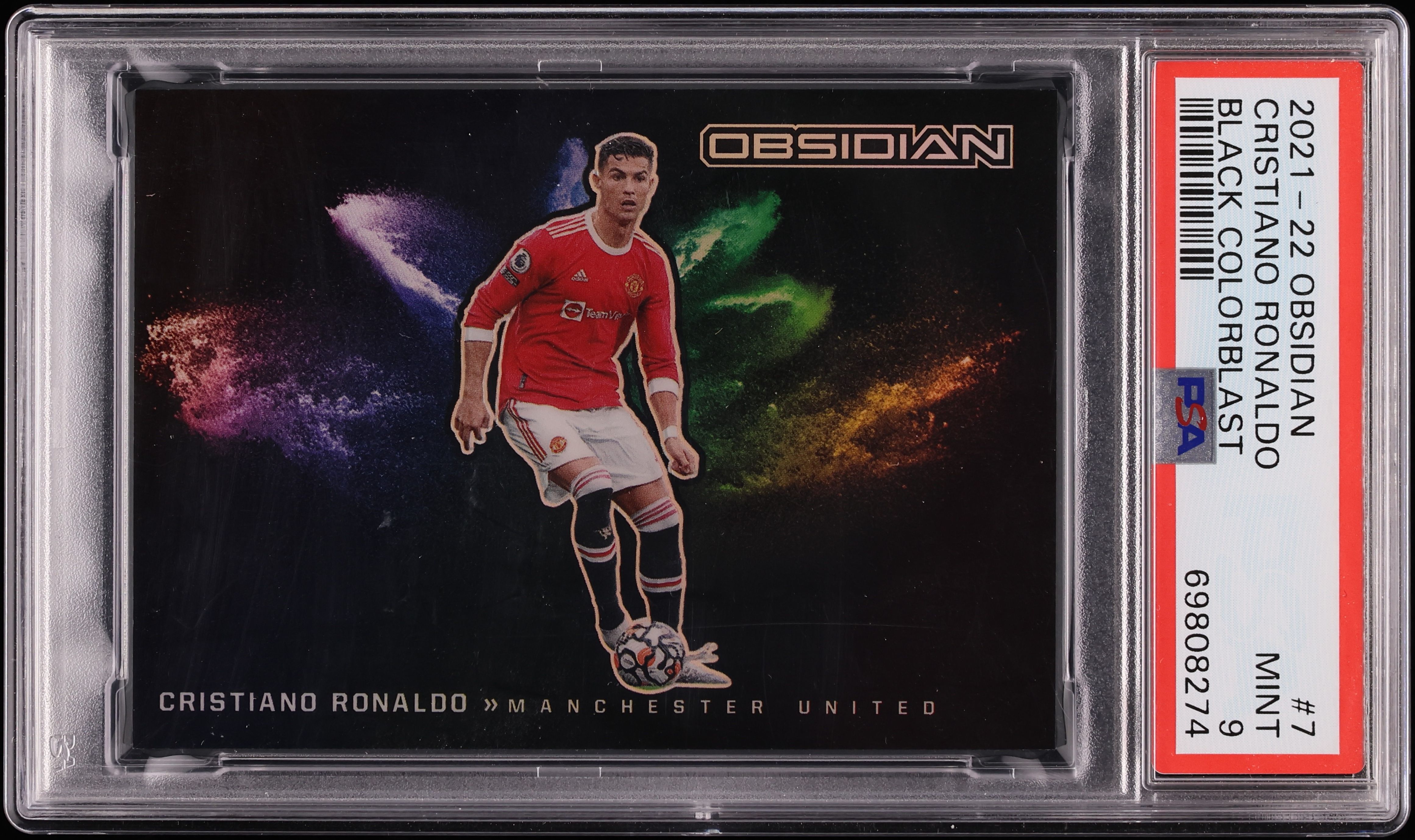 2021 Panini Obsidian Black Colorblast Cristiano Ronaldo #7 PSA 9 