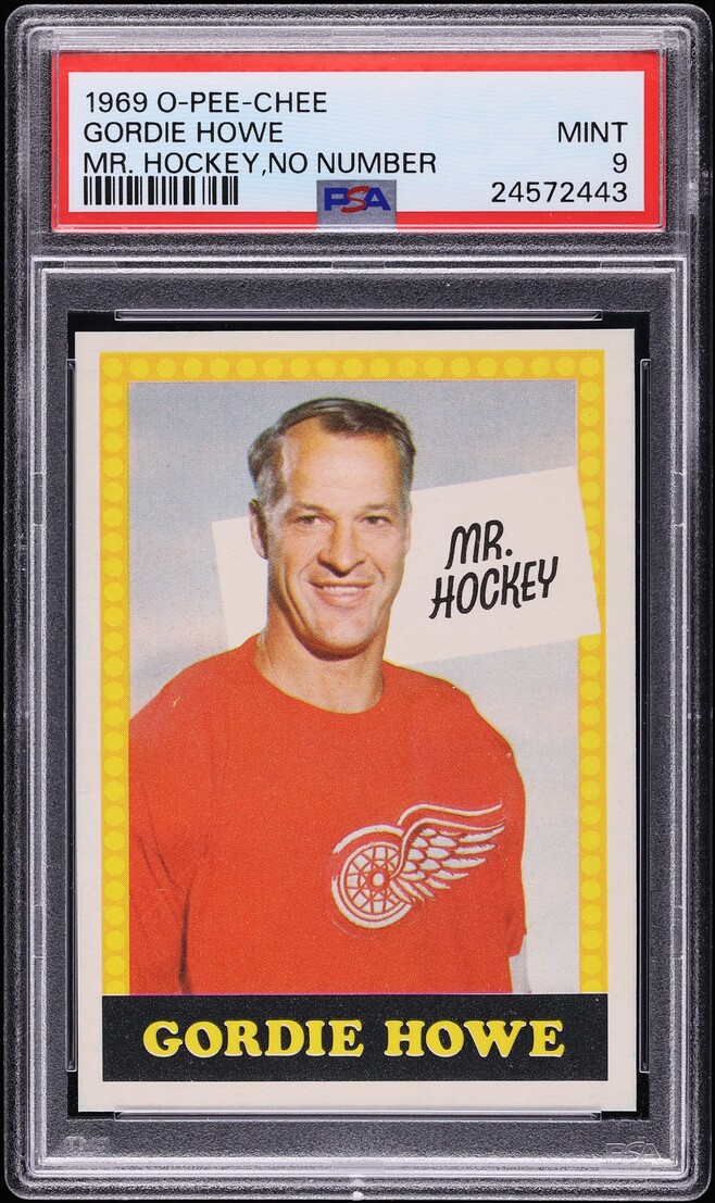1969 O-Pee-Chee Hockey Gordie Howe MR. HOCKEY, NO NUMBER PSA 9 MINT