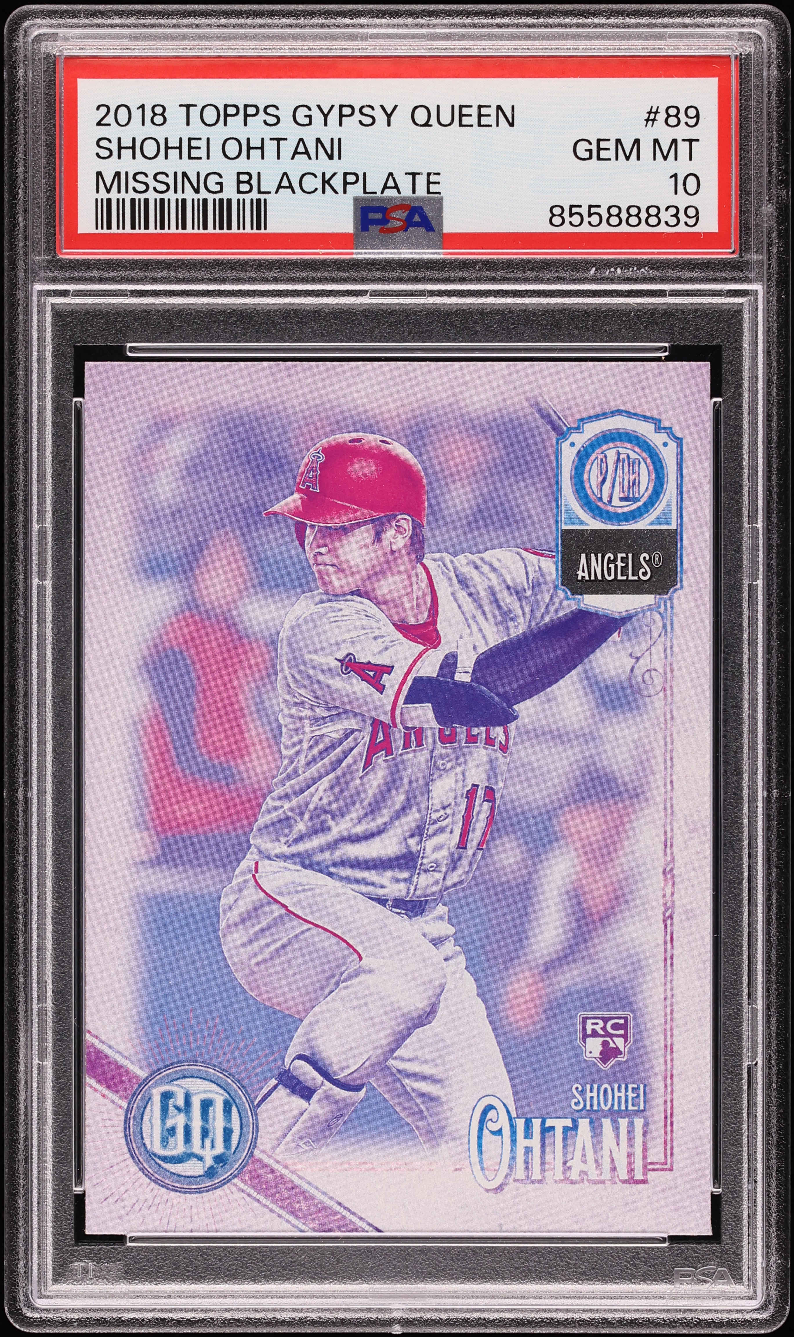 2018 Topps Gypsy Queen Missing Blackplate Shohei Ohtani ROOKIE #89
