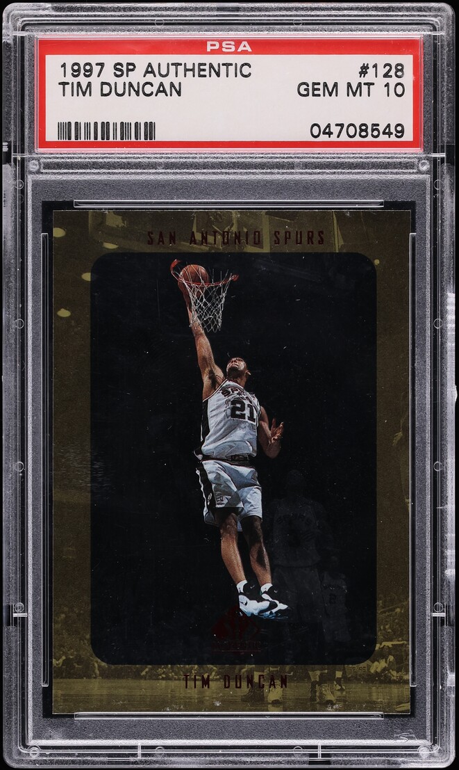 1997 SP Authentic Tim Duncan ROOKIE #128 PSA 10 GEM MINT on Fanatics ...