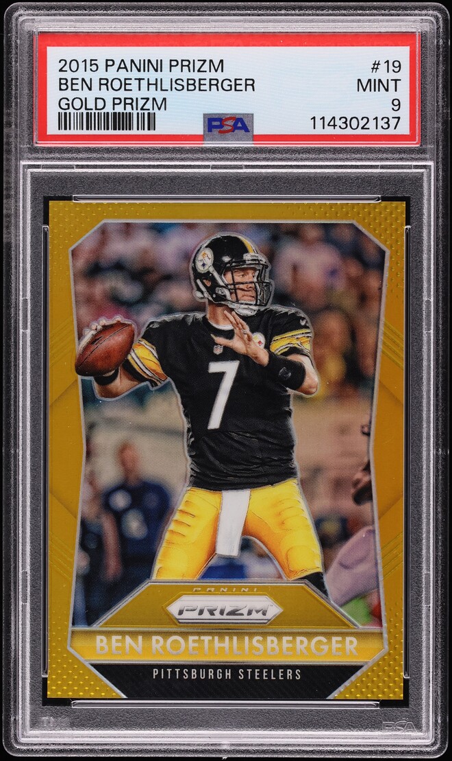 2015 Panini Prizm Gold Ben Roethlisberger /10 #19 PSA 9 MINT