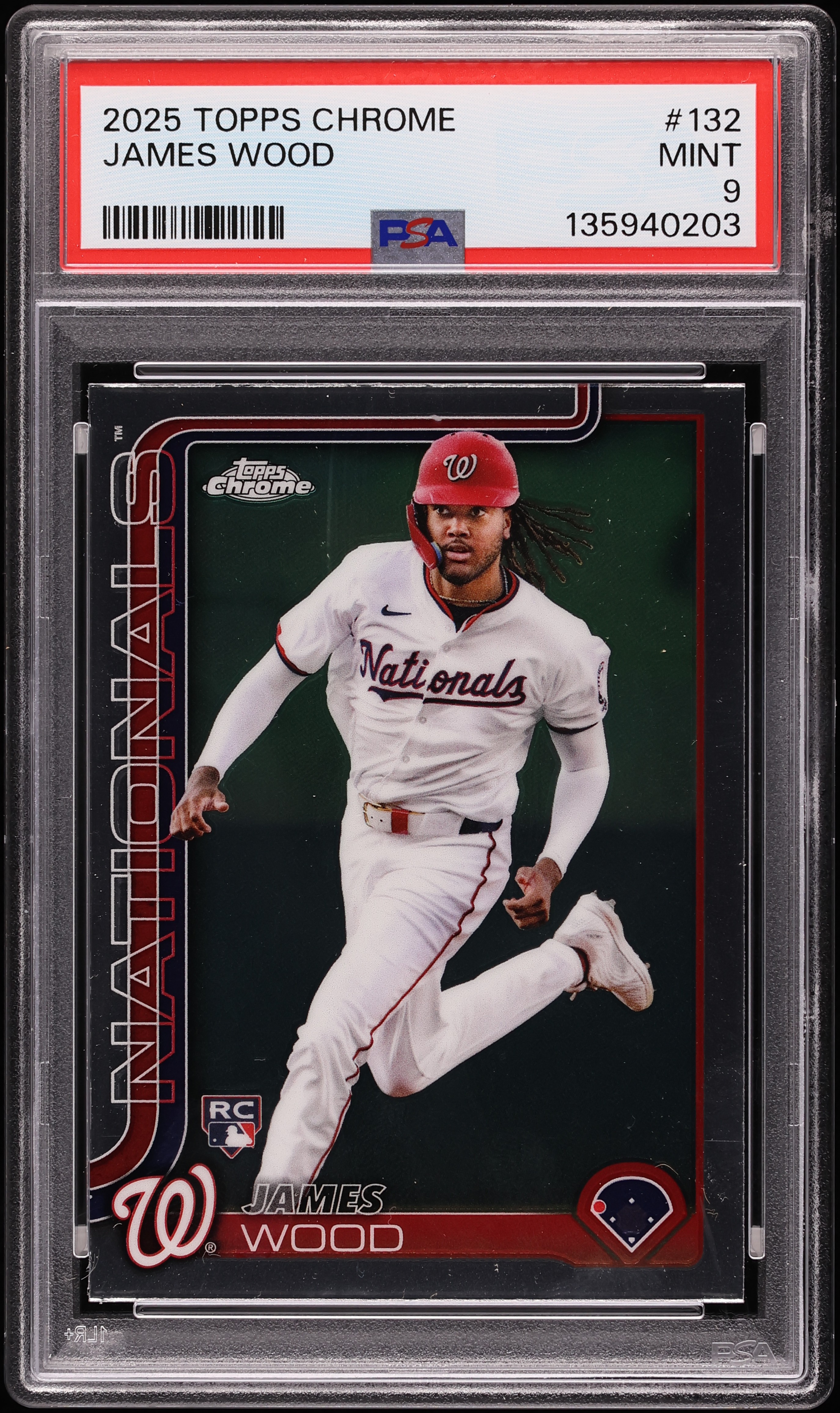 2025 Topps Chrome James Wood ROOKIE #132 PSA 9 MINT on Fanatics 