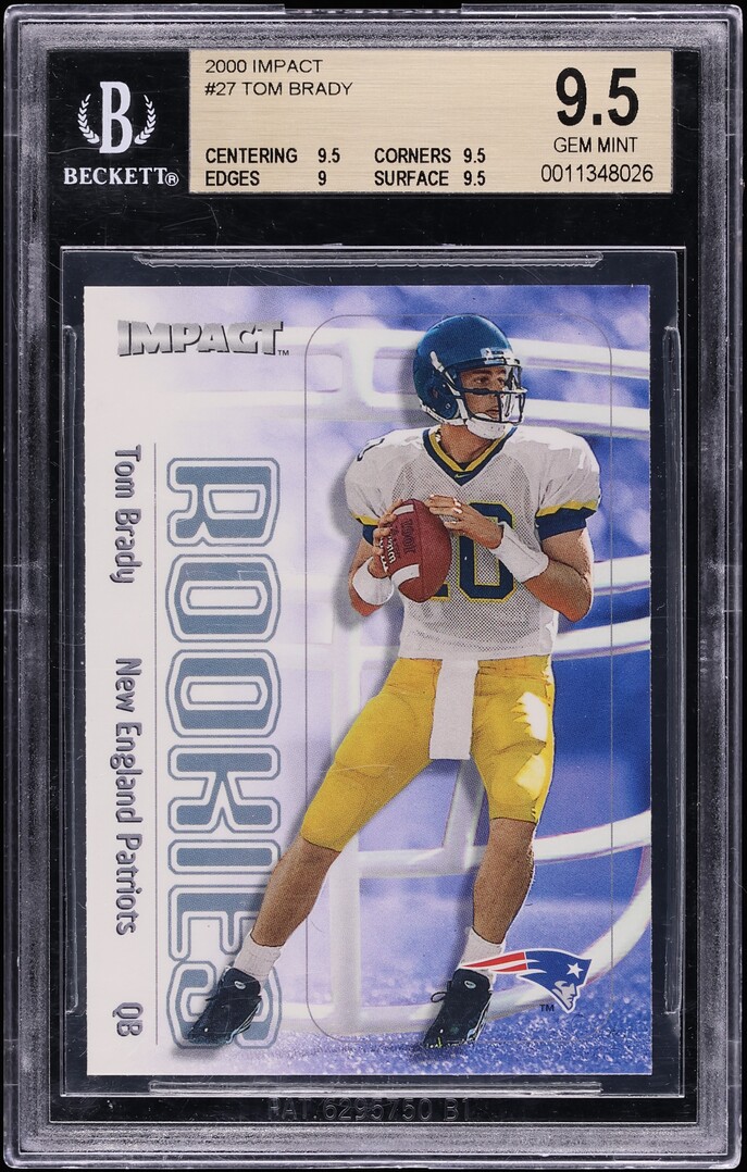 2000 Skybox Impact Tom Brady ROOKIE #27 BGS 9.5 GEM MINT