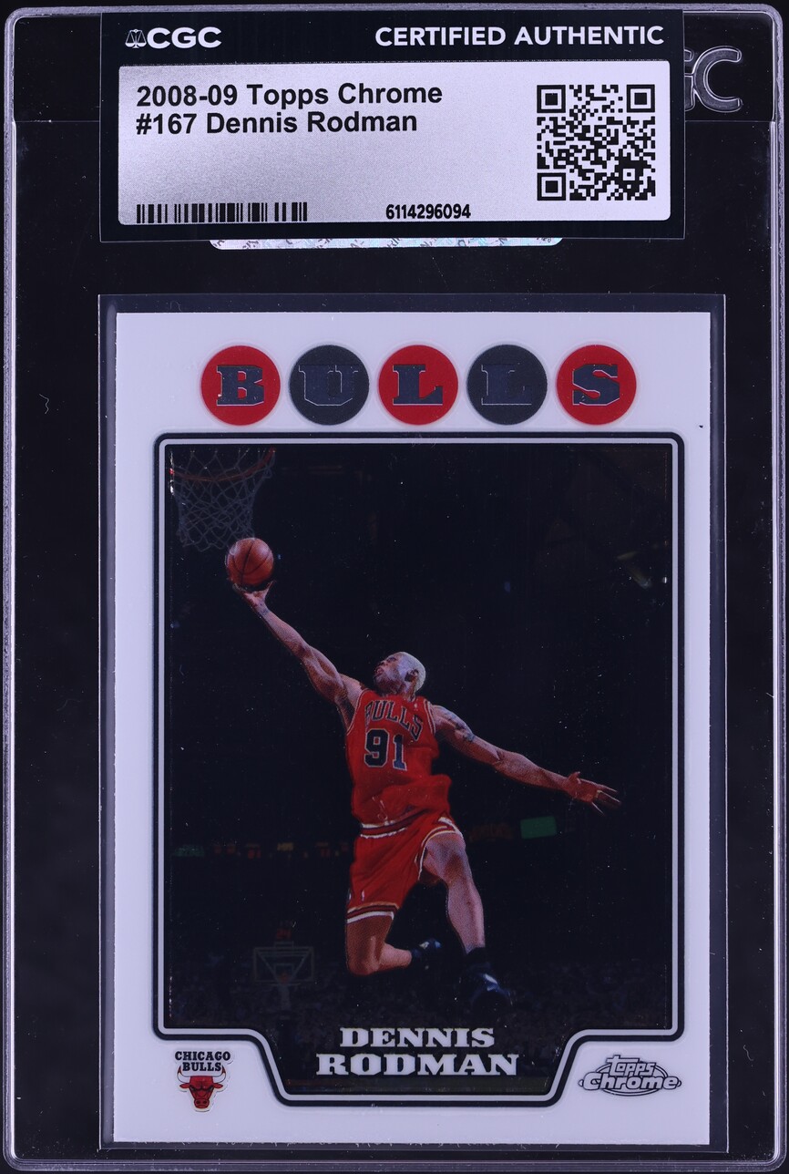 2008 Topps Chrome Dennis Rodman #167 CGC AUTH