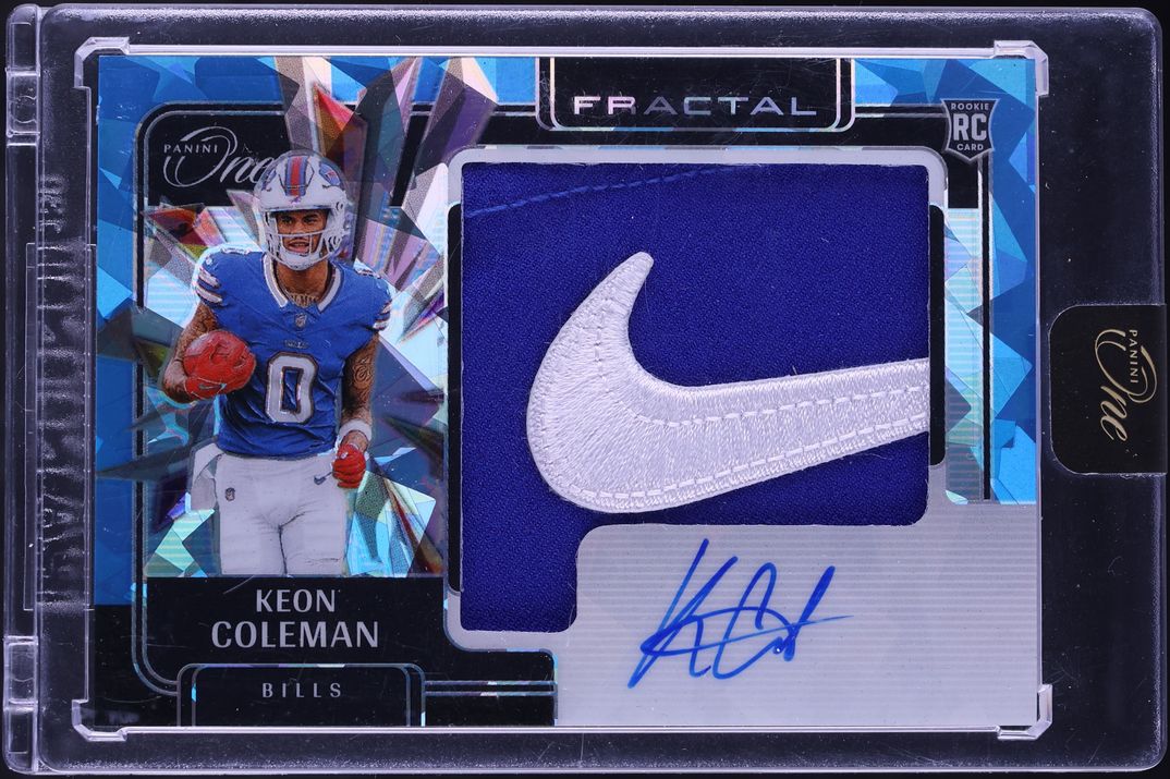 2024 Panini One Nike Logo Fractal Platinum Prizm Keon Coleman ROOKIE PATCH AUTO /5 #406