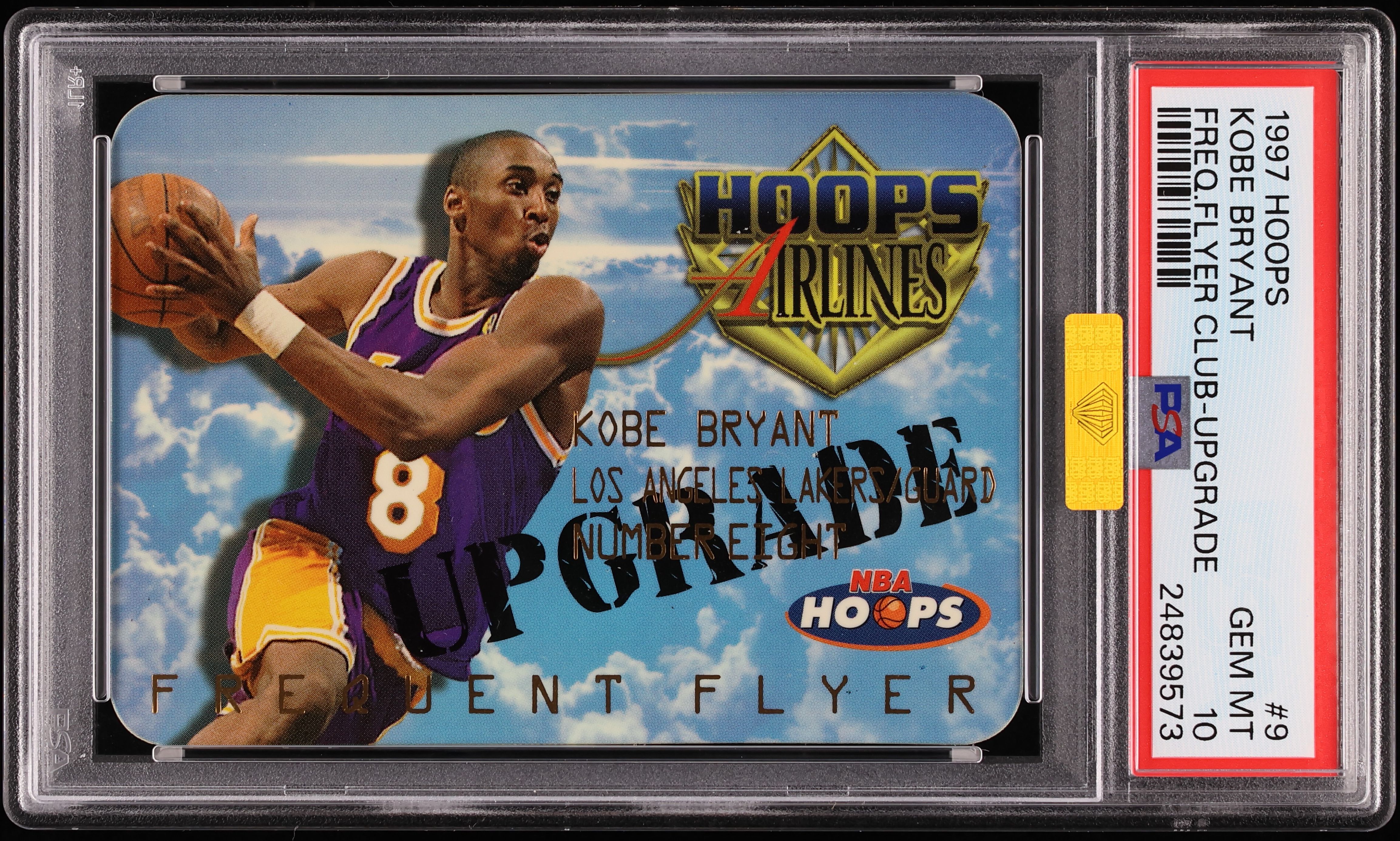 1997 Hoops Frequent Flyer Club Upgrade Kobe Bryant #9 MBA PSA 10