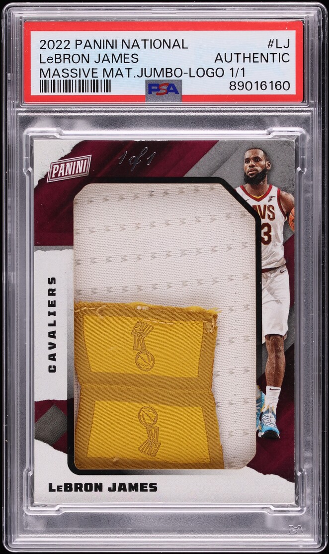 2022 Panini National Massive Materials Jumbo Lebron James PATCH 1/1 #LJ PSA AUTH