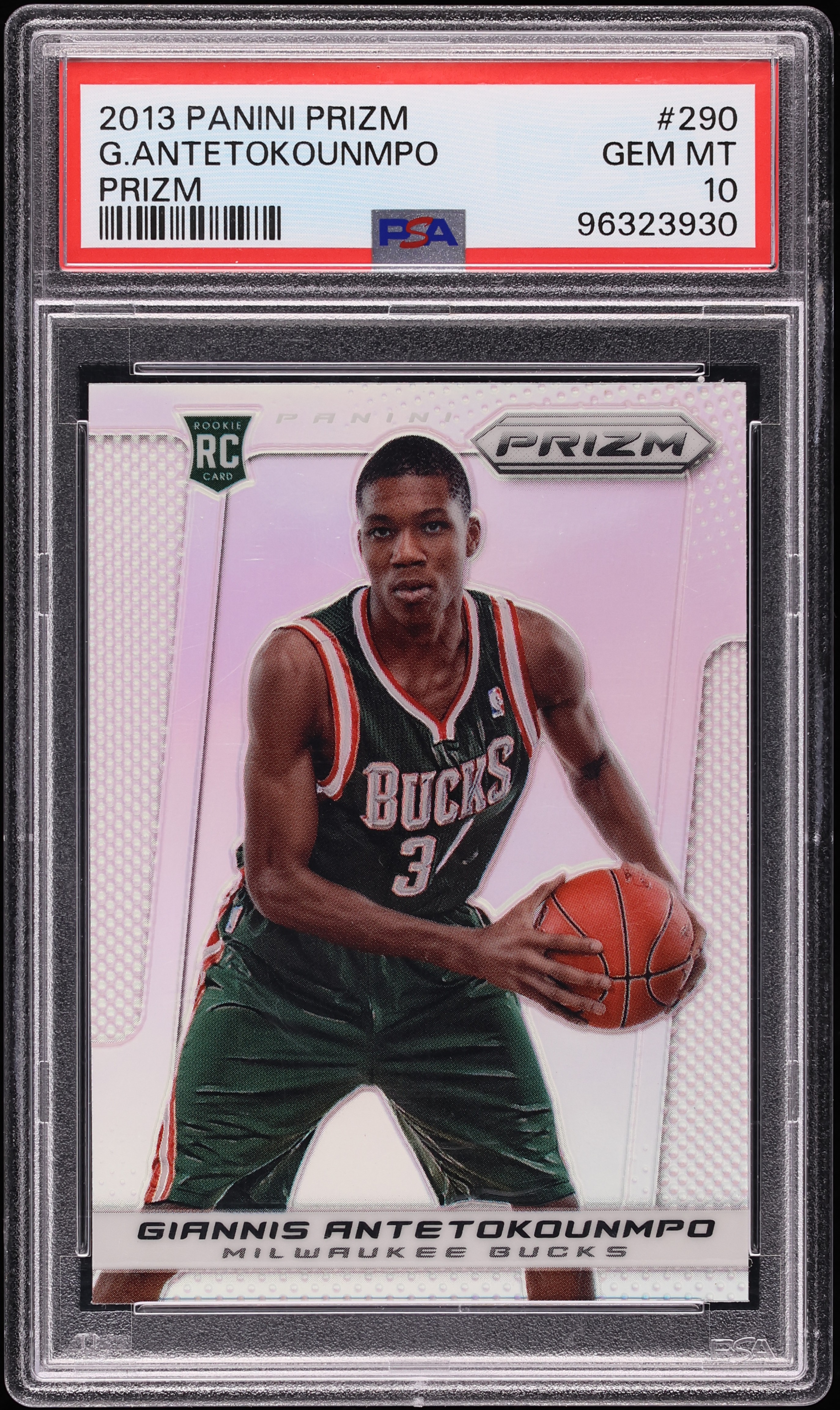 2013 Panini Prizm Silver Giannis Antetokounmpo ROOKIE #290 PSA 10