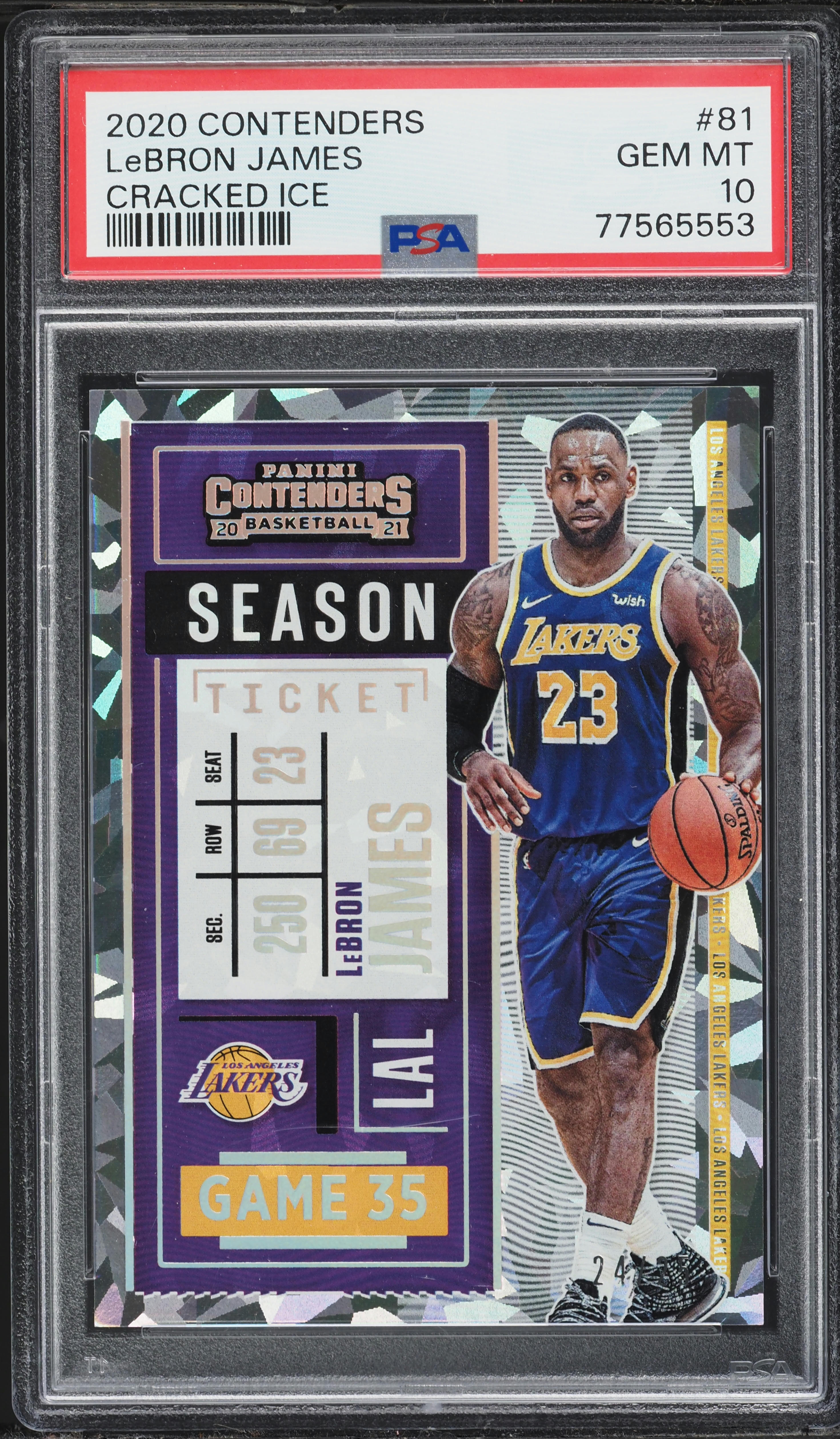 2020 Panini Contenders Season Ticket Cracked Ice LeBron James /25