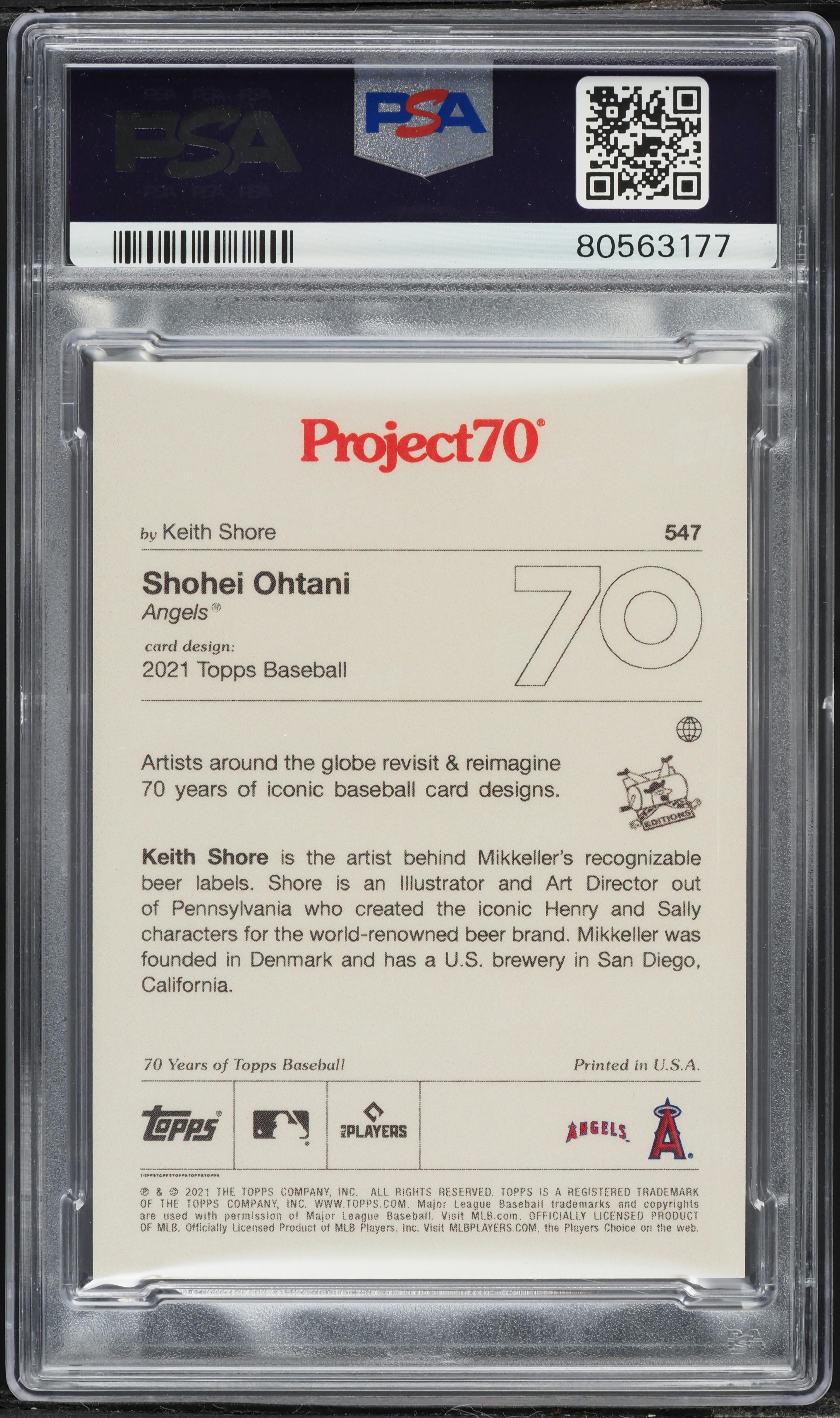 2021 Topps Project 70 Shohei Ohtani #547 PSA 8 NM-MT on Fanatics