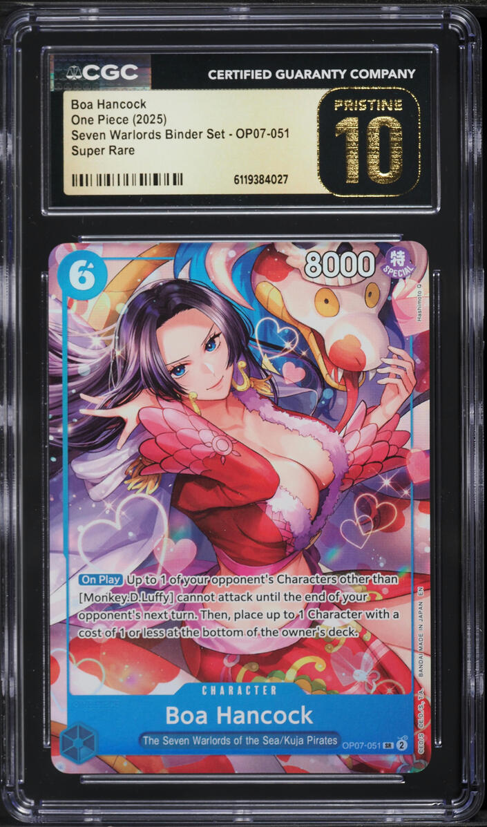 2025 One Piece Seven Warlords Binder Set Boa Hancock #OP07-051 CGC 10 PRISTINE