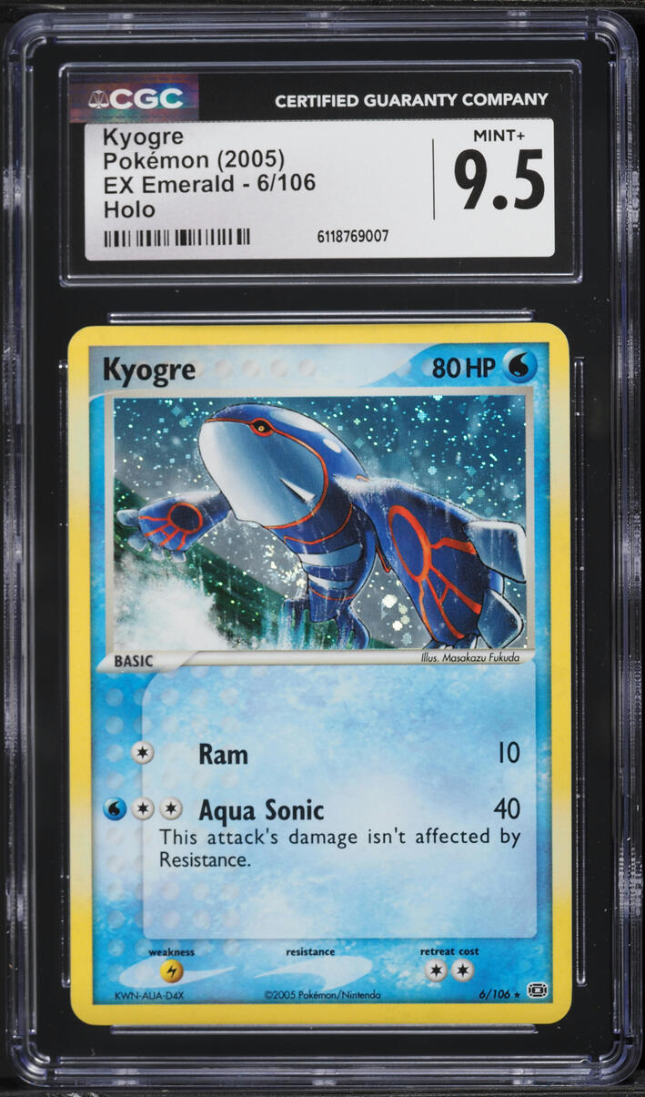 2005 Pokemon EX Emerald Holo Kyogre #6 CGC 9.5 MINT+