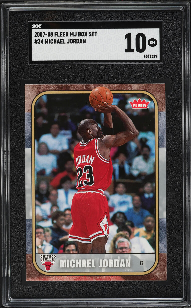 2007 Fleer MJ Box Set Michael Jordan #34 SGC 10 GEM MINT