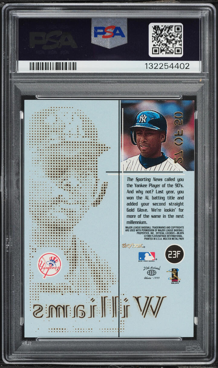 1999 Skybox Molten Metal Fusion Titanium Bernie Williams /50 #23F PSA 7 NRMT