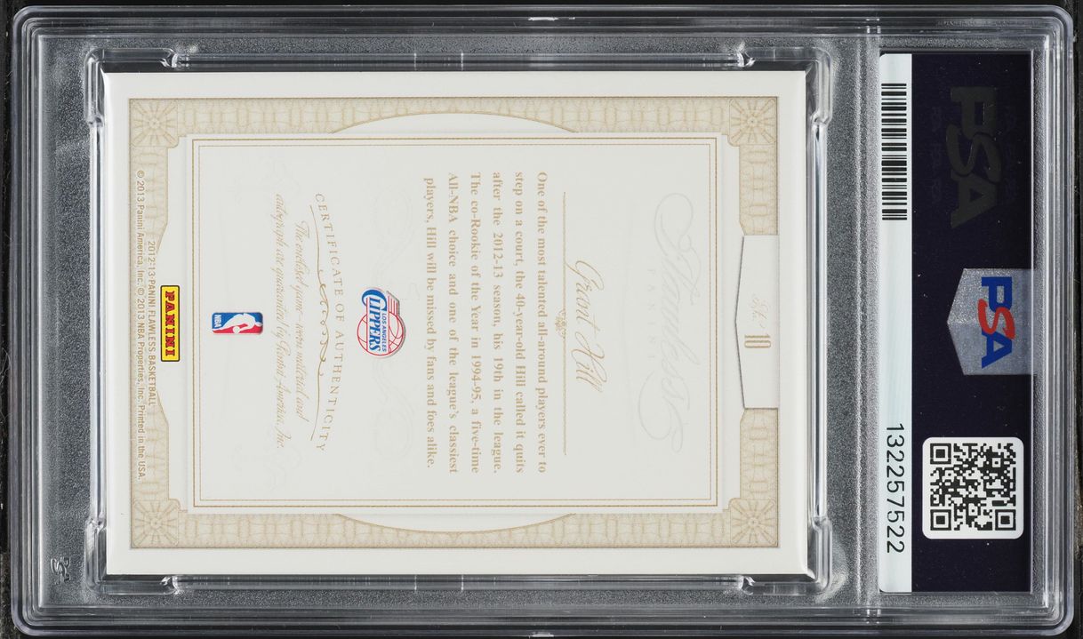 2012 Panini Flawless Greats Dual Ruby Grant Hill PATCH AUTO DNA 10 /15 #10 PSA 10 GEM MINT