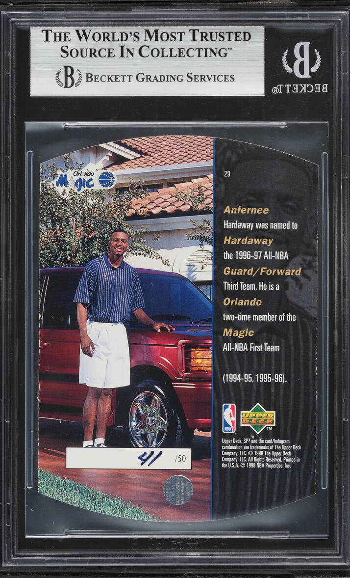 1997 SPx Grand Finale Die-Cut Anfernee Hardaway /50 #29 BGS 8.5 NM-MT+