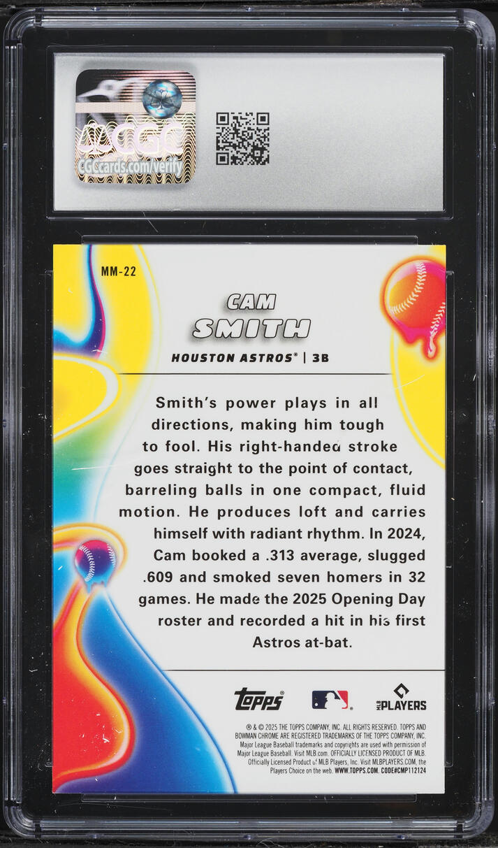 2025 Bowman Chrome Melt Mashers Cam Smith ROOKIE #MM-22 CGC 10 GEM MINT