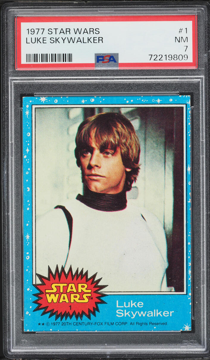 1977 Topps Star Wars Luke Skywalker #1 PSA 7 NRMT