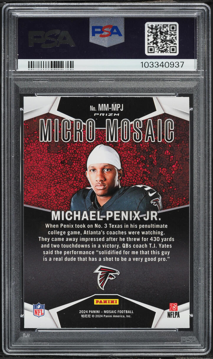 2024 Panini Mosaic Micro Michael Penix Jr. ROOKIE #MMMPJ PSA 10 GEM MINT