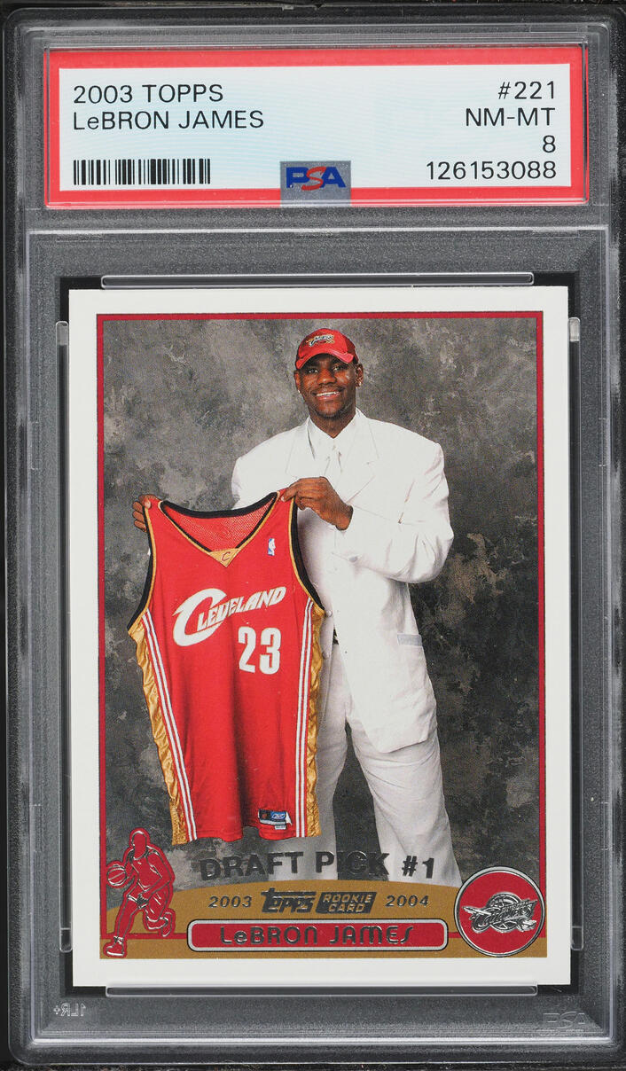 2003 Topps Basketball LeBron James ROOKIE #221 PSA 8 NM-MT on Fanatics ...