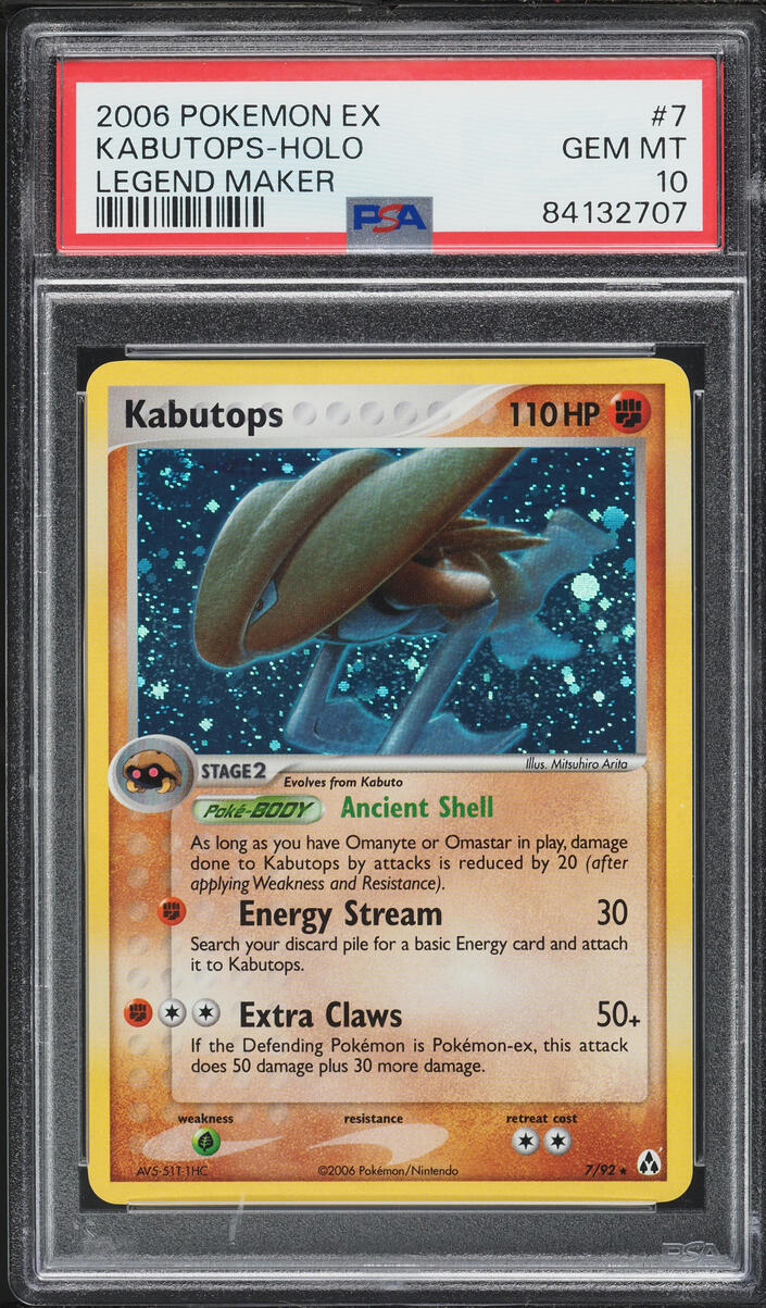 2006 Pokemon EX Legend Maker Holo Kabutops #7 PSA 10 GEM MINT