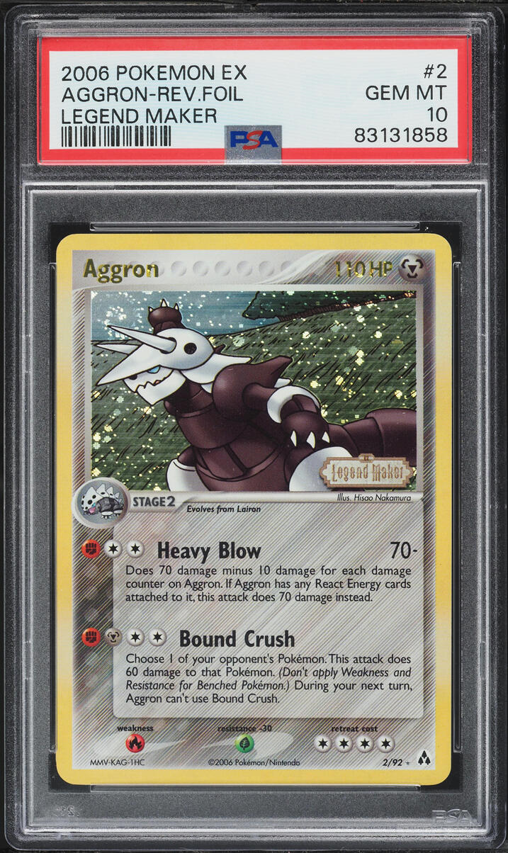 2006 Pokemon EX Legend Maker Reverse Holo Aggron #2 PSA 10 GEM MINT