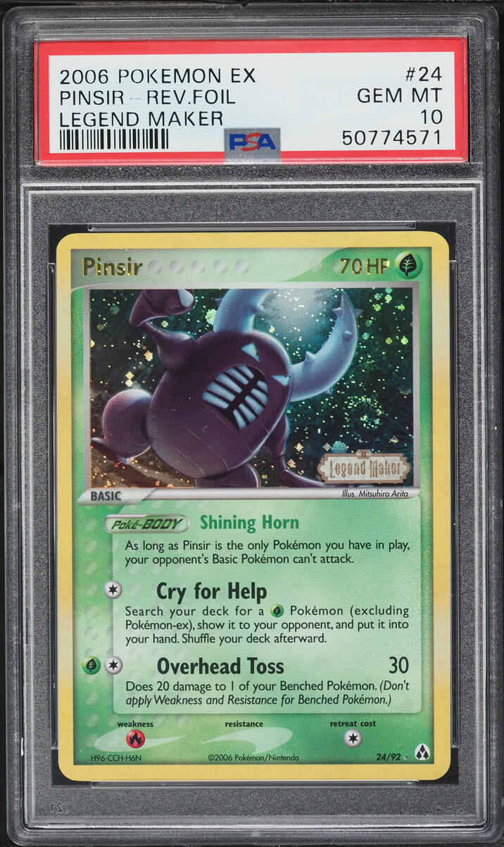 2006 Pokemon EX Legend Maker Reverse Holo Pinsir #24 PSA 10 GEM MINT