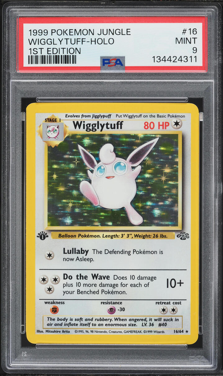 1999 Pokemon Jungle 1st Edition Holo Wigglytuff #16 PSA 9 MINT