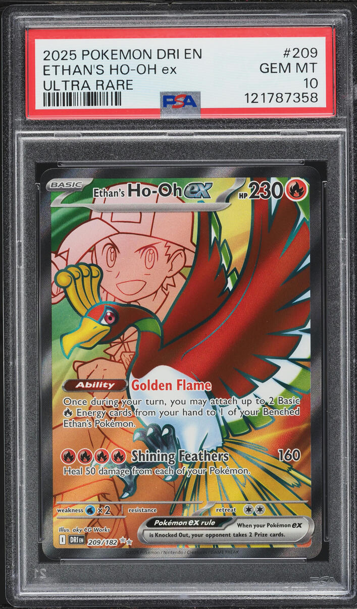 2025 Pokemon Scarlet & Violet Destined Rivals Full Art Ethan's Ho-Oh EX #209 PSA 10 GEM MINT