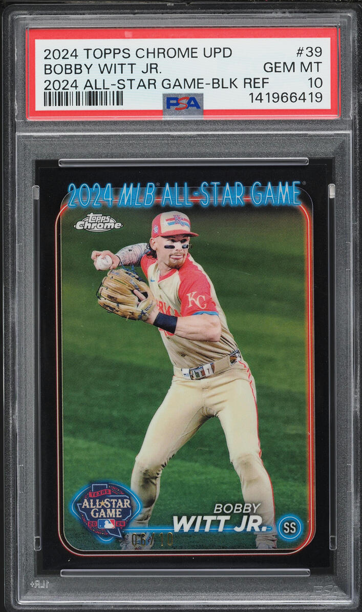 2024 Topps Chrome Update All-Star Game Black Refractor Bobby Witt Jr. /10 #ASGC-39 PSA 10 GEM