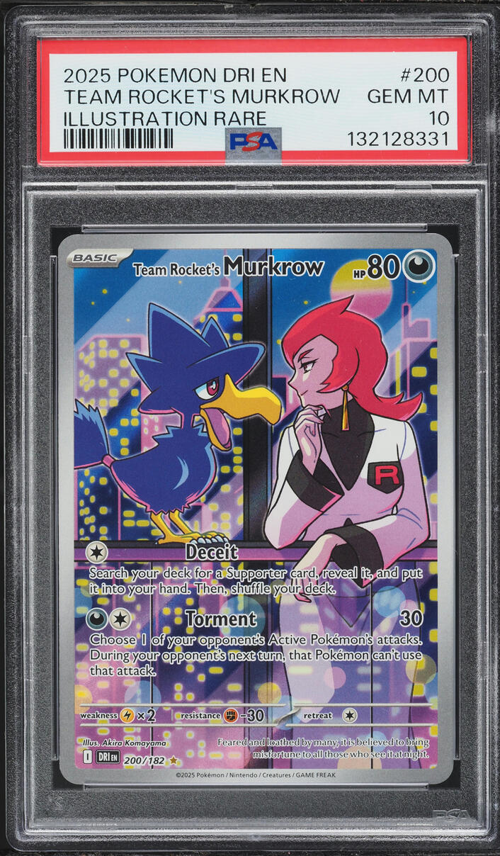 2025 Pokemon Scarlet & Violet Destined Rivals IR Team Rocket's Murkrow #200 PSA 10 GEM MINT
