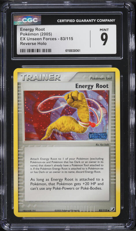 2005 Pokemon EX Unseen Forces Reverse Holo Energy Root #83 CGC 9 MINT