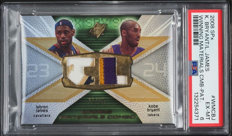 2008 SPx Winning Materials Combo Kobe Bryant & LeBron James PATCH