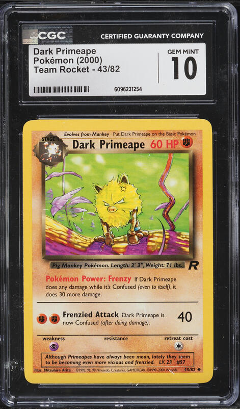 2000 Pokemon Team Rocket 1st Edition Dark Primeape #43 CGC 5 EX on Fanatics Collect 2000 Pokemon Team Rocket 1st Edition Dark Primeape #43 CGC 5 EX on Fanatics Collect