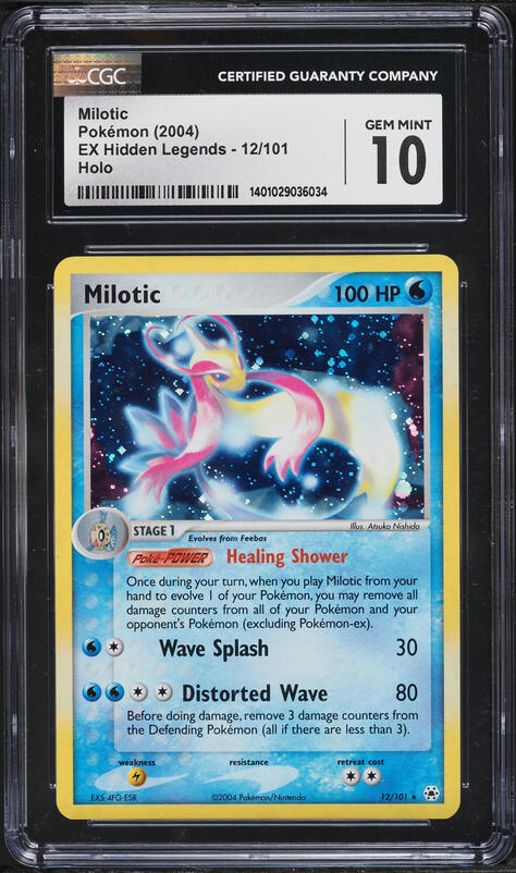 2004 Pokemon EX Hidden Legends Holo Milotic #12 CGC 10 GEM MINT