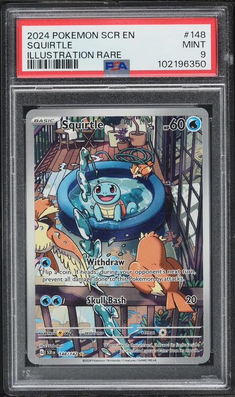 2024 Pokemon Scarlet & Violet Stellar Crown IR Squirtle #148 PSA 9 MINT