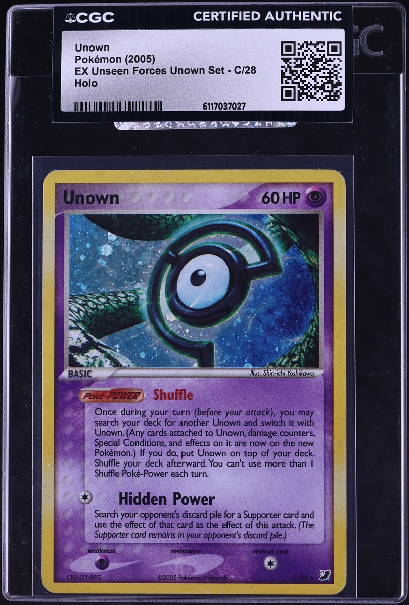 2005 Pokemon EX Unseen Forces Set Holo Unown #C CGC AUTH