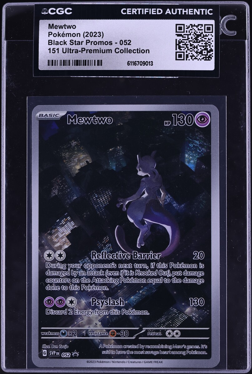2023 Pokemon Scarlet & Violet 151 Promo Ultra Premium Alt Art Mewtwo #52 CGC AUTH