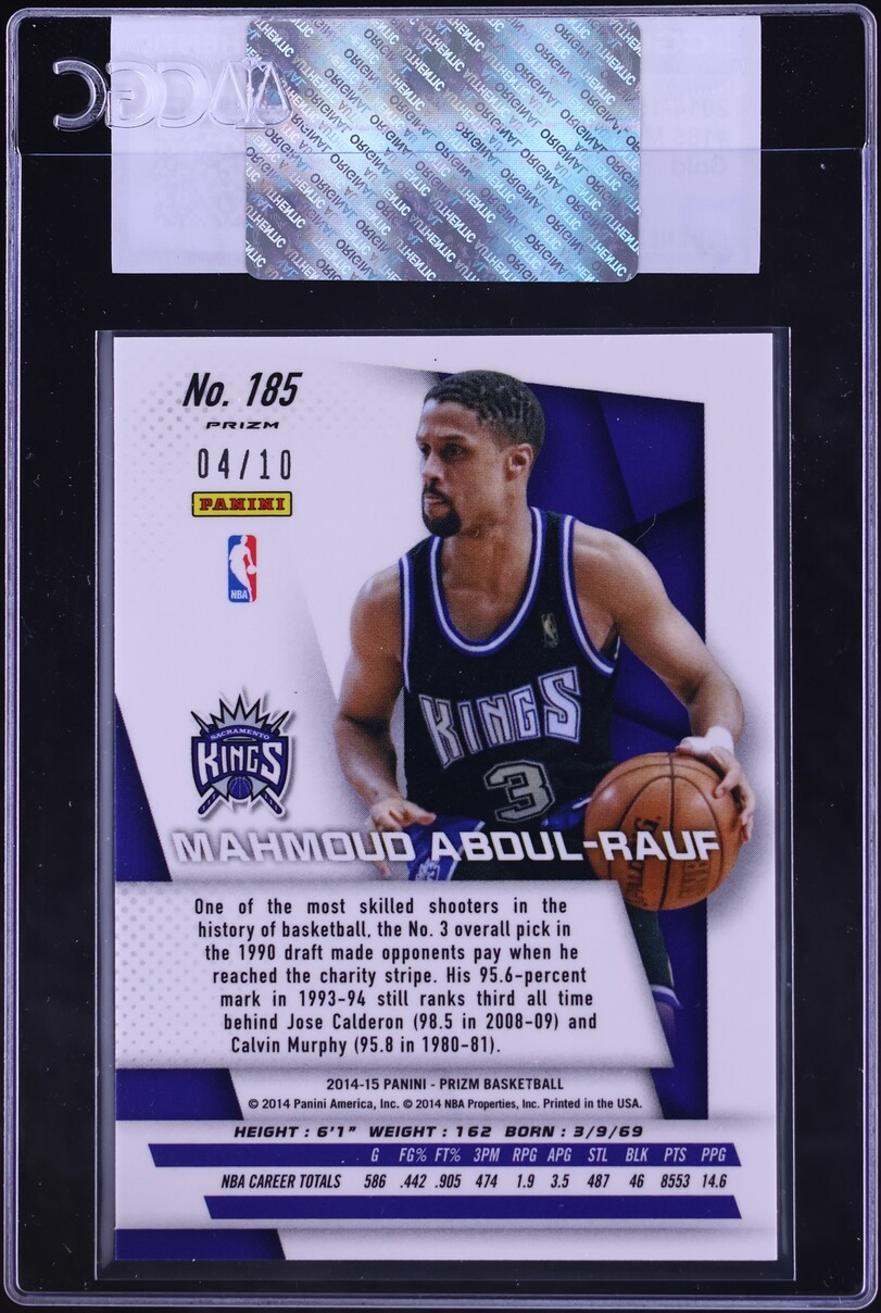 2014 Panini Prizm Gold Mahmoud Abdul-Rauf /10 #185 CGC AUTH
