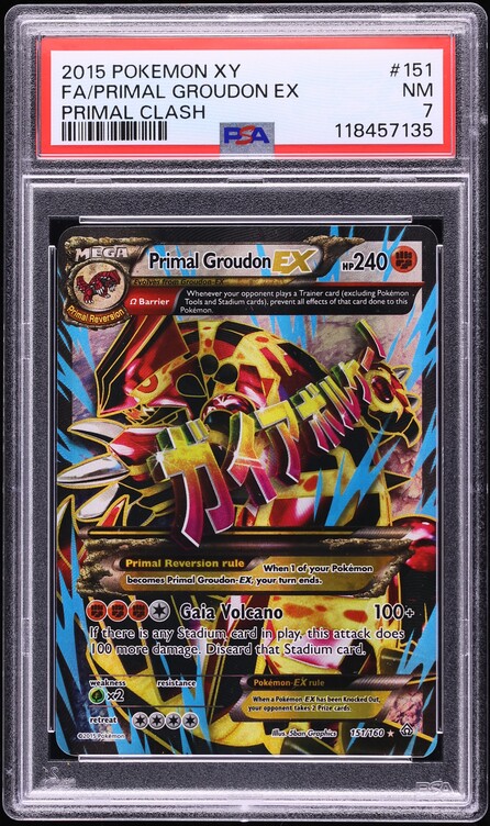 2015 Pokemon XY Primal Clash Full Art Primal Groudon EX #151 PSA 7 NRMT