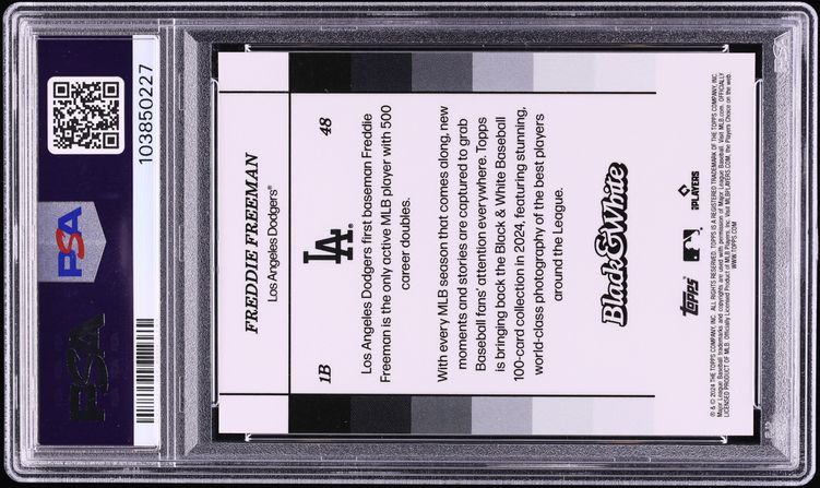2024 Topps Black And White Orange Freddie Freeman /5 #48 PSA 10