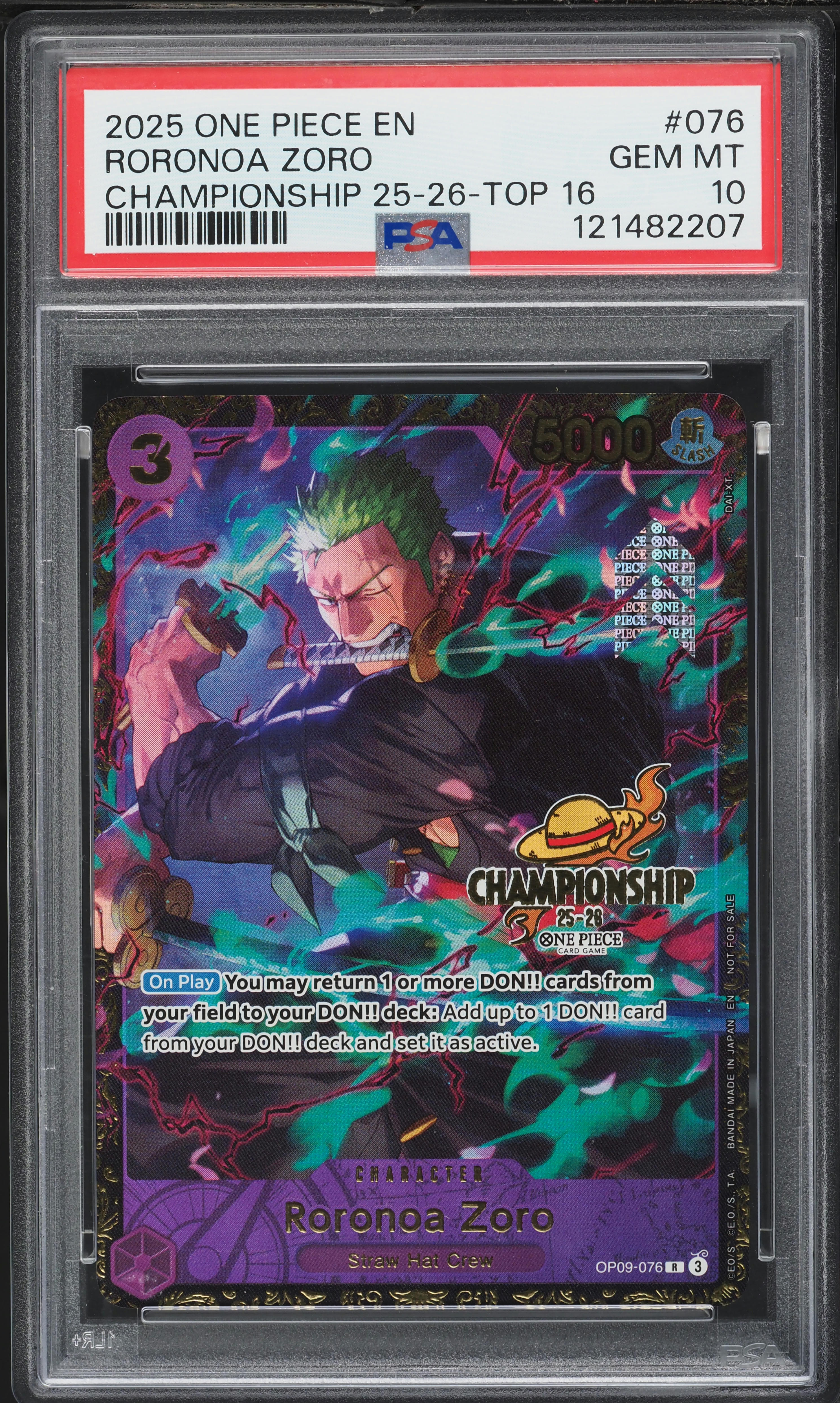 2025 One Piece Promo Championship Top 16 Roronoa Zoro #OP09-076