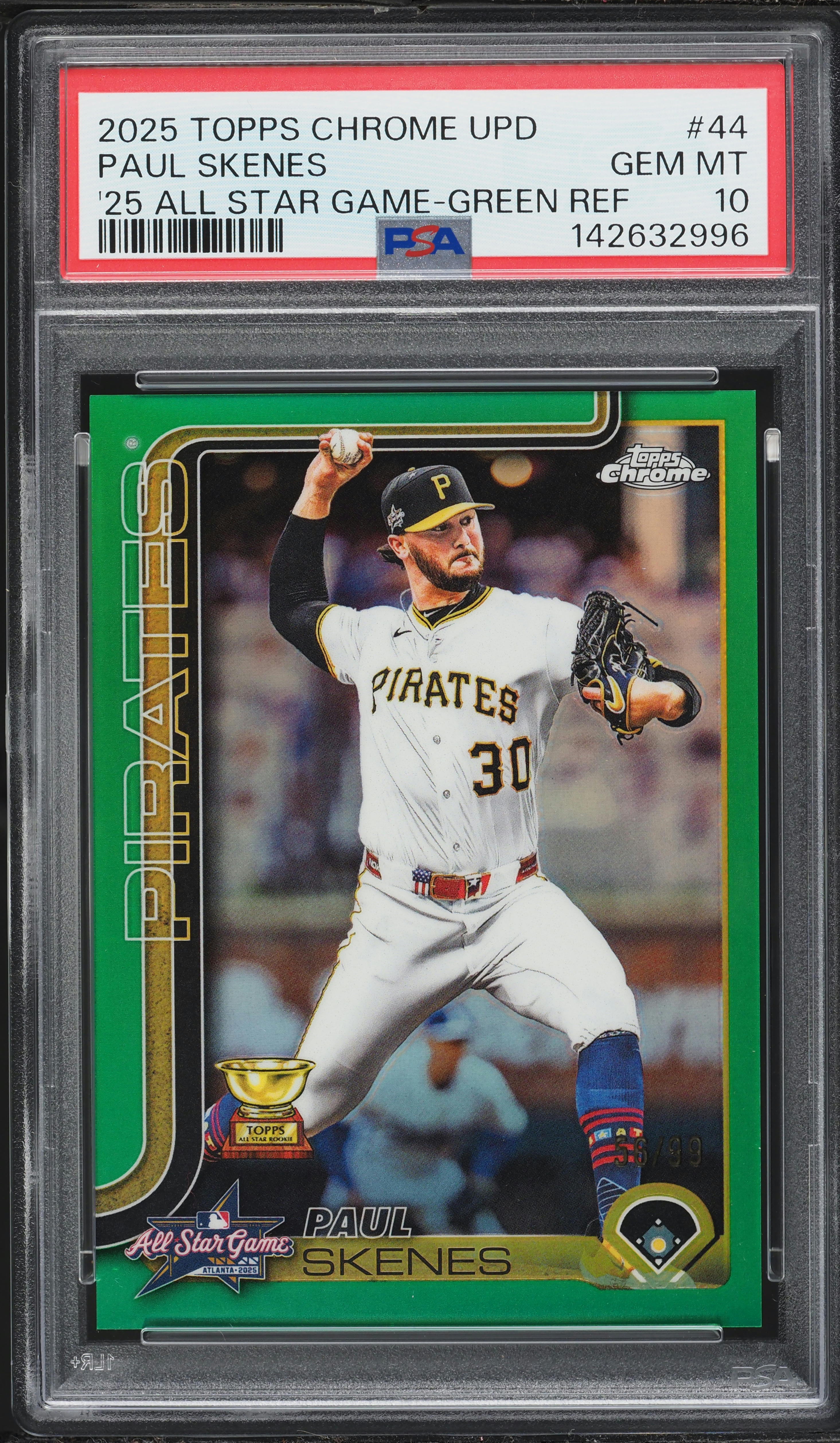2025 Topps Chrome Update All Star Game Green Refractor Paul Skenes 